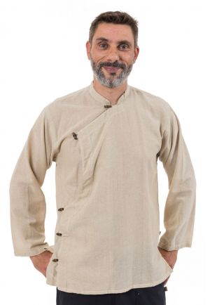 Chemise tibetaine homme ouverture laterale