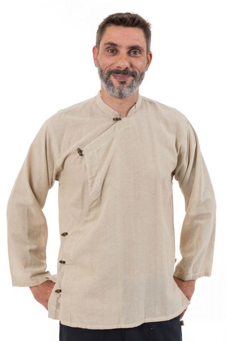 Chemise tibetaine homme ouverture laterale