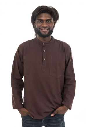 Chemise coton nepalais 3 boutons 1 poche