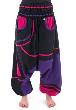 Saroual femme elastique grande taille Neon