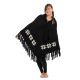 Poncho laine douce Nepal Noir et blanc etoile des neiges