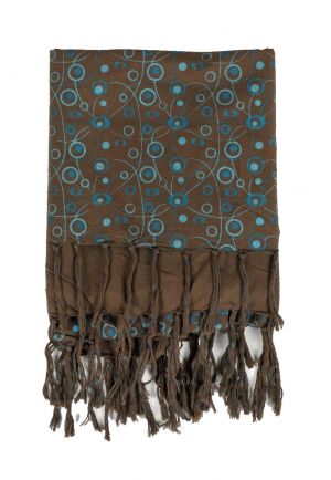 Foulard keffieh coton Roots connection marron bleu