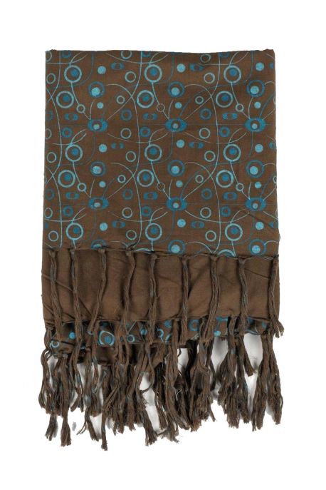 Foulard keffieh coton Roots connection marron bleu
