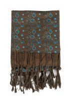 Foulard keffieh coton Roots connection marron bleu