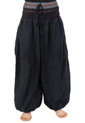Pantalon saroual bouffant noir sari brillant Kevah