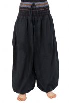 Pantalon saroual bouffant noir sari brillant Kevah