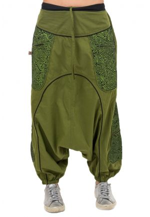 Sarouel mixte psychedelic camouflage poches et zip Brazkah