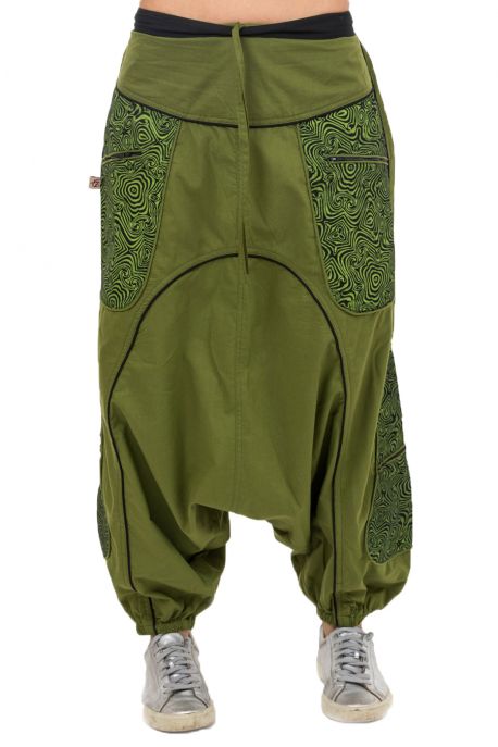 Sarouel mixte psychedelic camouflage poches et zip Brazkah