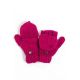 Moufles mitaines rouge uni pure laine et polaire douce