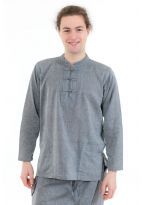 Chemise col mao homme gris chine Louis face