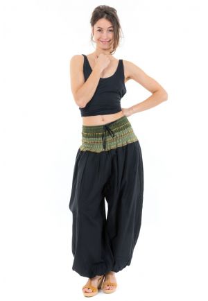 Pantalon sarouel indian chic sari kaki face