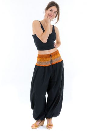 Pantalon sarouel indian chic sari orange face