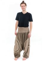 Sarouel grande taille beige chanvre homme