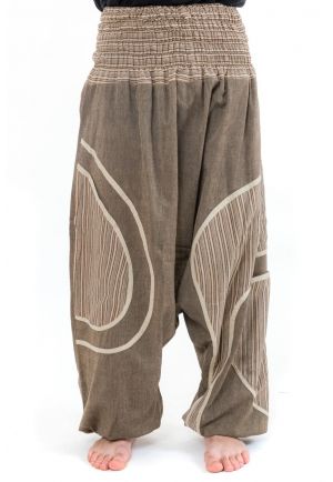 Sarouel grande taille beige chanvre zoom
