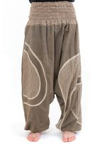 Sarouel grande taille beige chanvre zoom