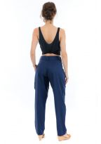 Pantalon carotte basic chic dark blue