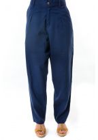 Pantalon carotte basic chic dark blue