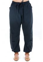 Pantalon sarouel jogging noir mixte zoom