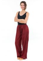 Pantalon japonais relax chic mixte bordeaux zoom