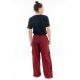 Pantalon japonais relax chic mixte bordeaux zoom