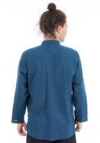 Chemise tibetaine homme bleu petrole