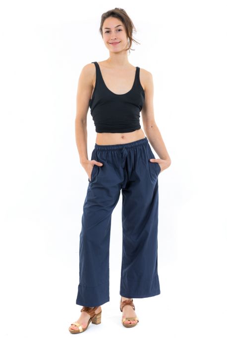 Pantalon large classic chic marine Esy
