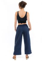 Pantalon large classic chic marine Esy