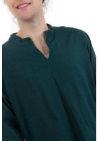 Chemise tunique col mao V homme