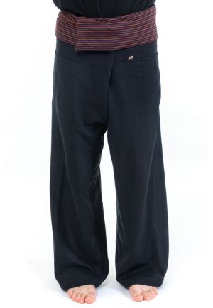Pantalon Thai noir rayures noires