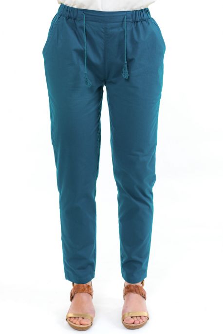 Pantalon droit carotte cool chic femme zoom