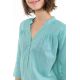 Top blouse coton et nacre Aqua