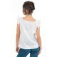 Top femme broderies et manches volantees