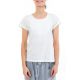 T-shirt femme plastron manches retroussees ecru zoom