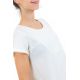 T-shirt femme plastron manches retroussees ecru