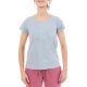 Tee shirt femme gris plastron manches retroussees zoom