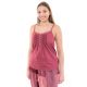Top debardeur dentelle nacre rose face