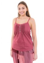 Top debardeur dentelle nacre rose face