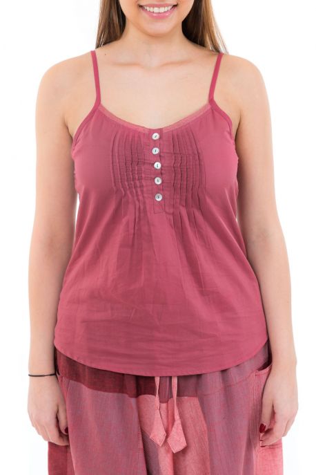 Top debardeur dentelle nacre rose zoom