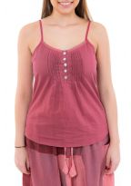 Top debardeur dentelle nacre rose zoom
