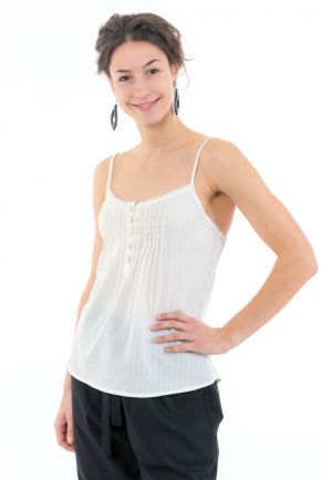 Top debardeur dentelle vintage chic face