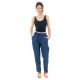 Pantalon jean denim sans fermeture face
