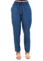 Pantalon jean denim sans fermeture zoom