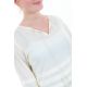 Blouse col tunisien plis et pampilles