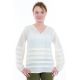 Blouse col tunisien plis et pampilles face