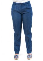 Pantalon jean coupe carotte femme zoom