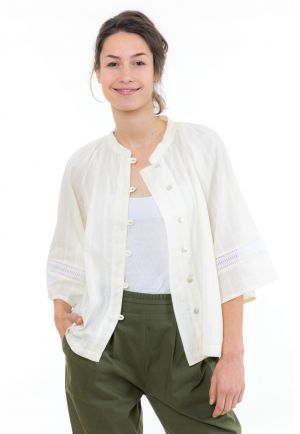 Blouse chemisier dentelle broderies boheme