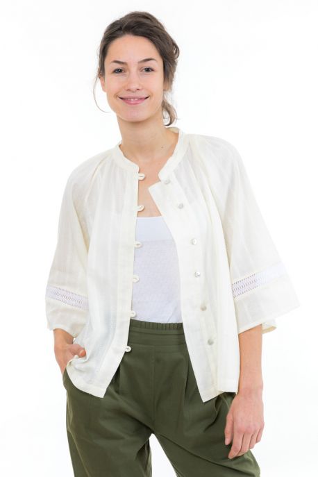 Blouse chemisier dentelle broderies boheme