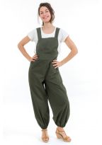 Salopette femme kaki originale Ella face