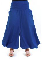 Sarouel jupe-culotte femme bleu roi zoom