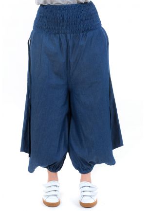 Sarouel jupe culotte blue jean denim zoom